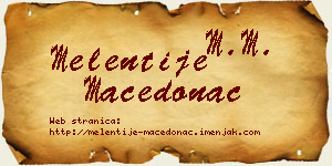 Melentije Macedonac vizit kartica